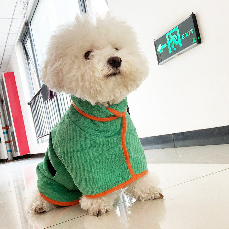 Absorbent microfibre towelling detail on the dog drying coat
