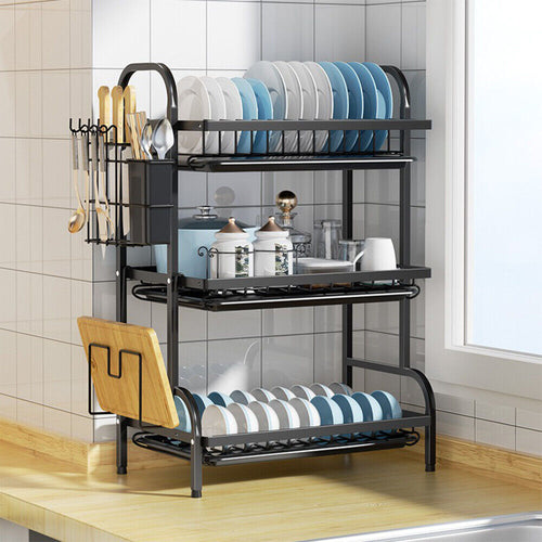 3 tier kitchen dish drainer rack