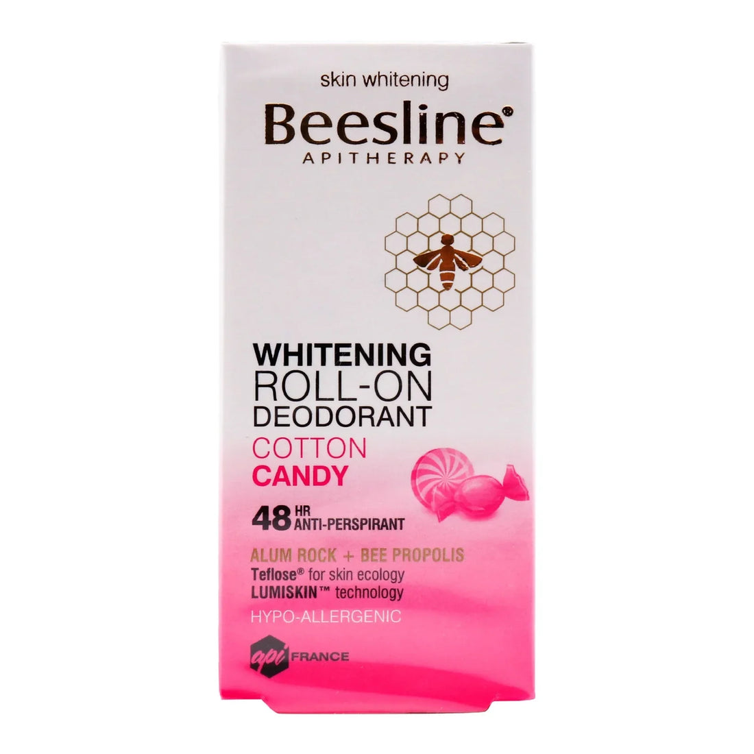 Beesline Whitening Roll-On Deodorant - Cotton Candy Pink 50ml