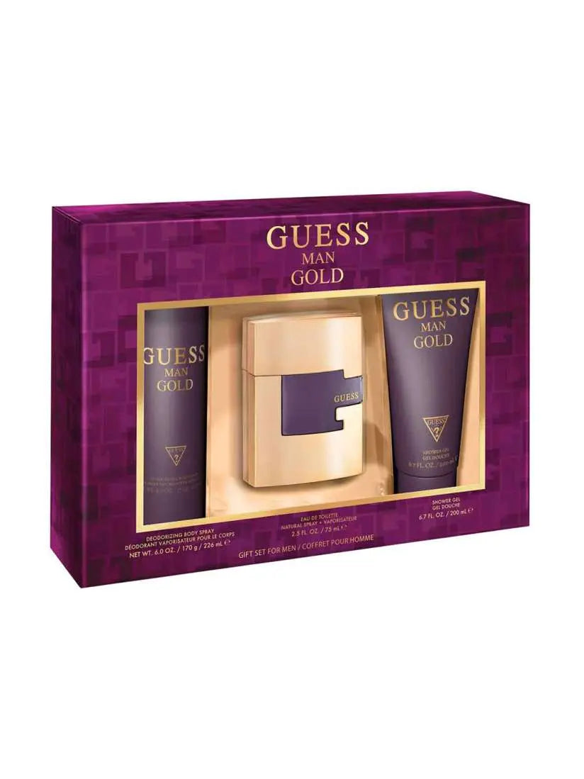 Guess Gold Eau de Toilette 75ml gift set with shower gel and body spray