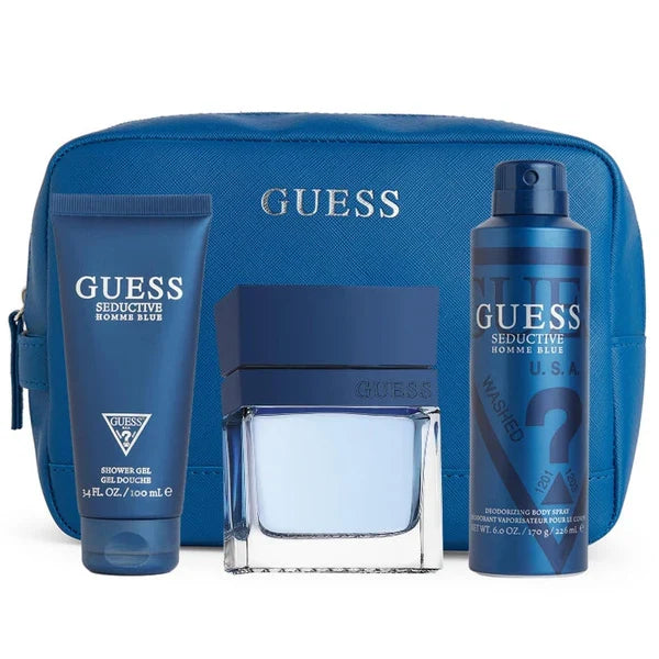 Guess Seductive Blue for men Eau de Toilette 100ml gift set with shower gel and body spray