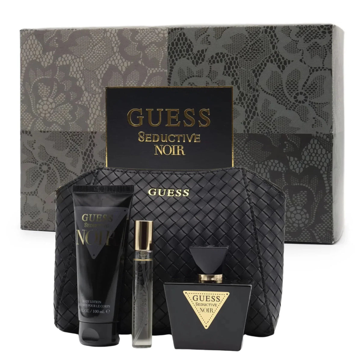 Guess Seductive Noir Eau de Toilette 75ml gift set with body lotion and mini