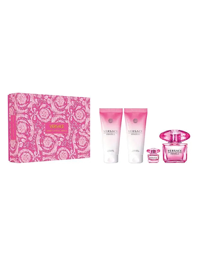 Versace Bright Crystal Absolu 90ml gift set with mini, shower gel and body lotion