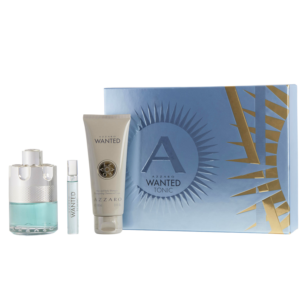Azzaro Wanted Tonic EDT 100Ml + Sample 7.5Ml + Shampoo 100Ml Set