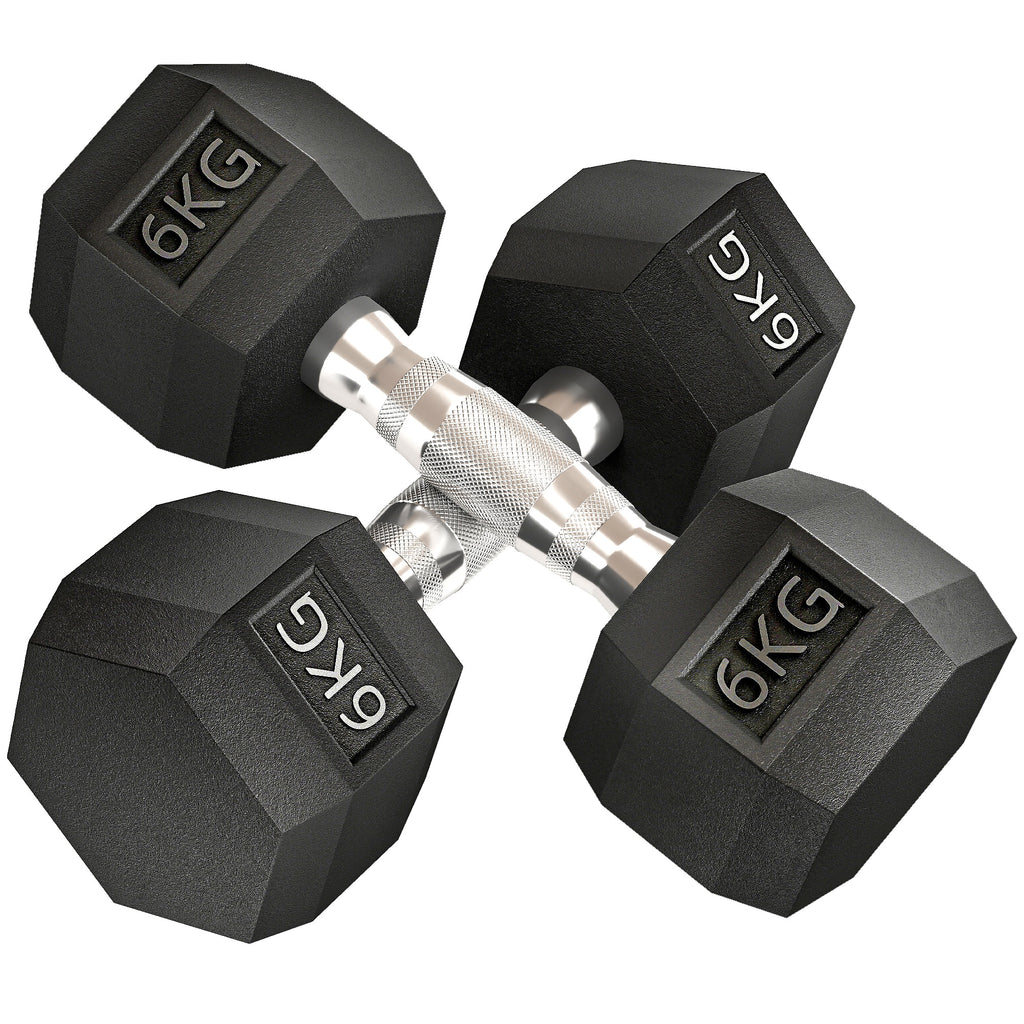 2x6kg hex dumbbell set
