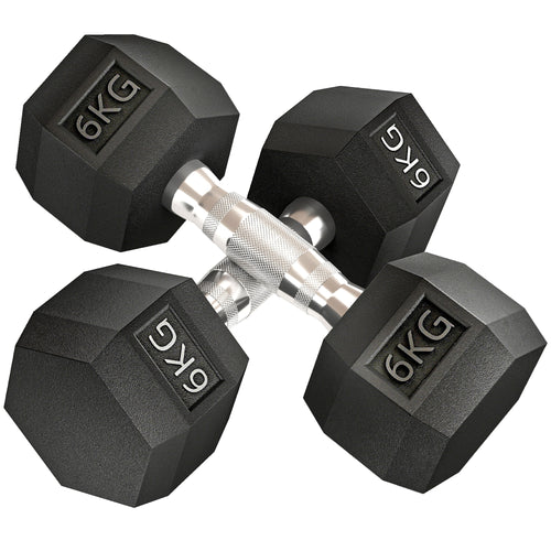 2x6kg hex dumbbell set