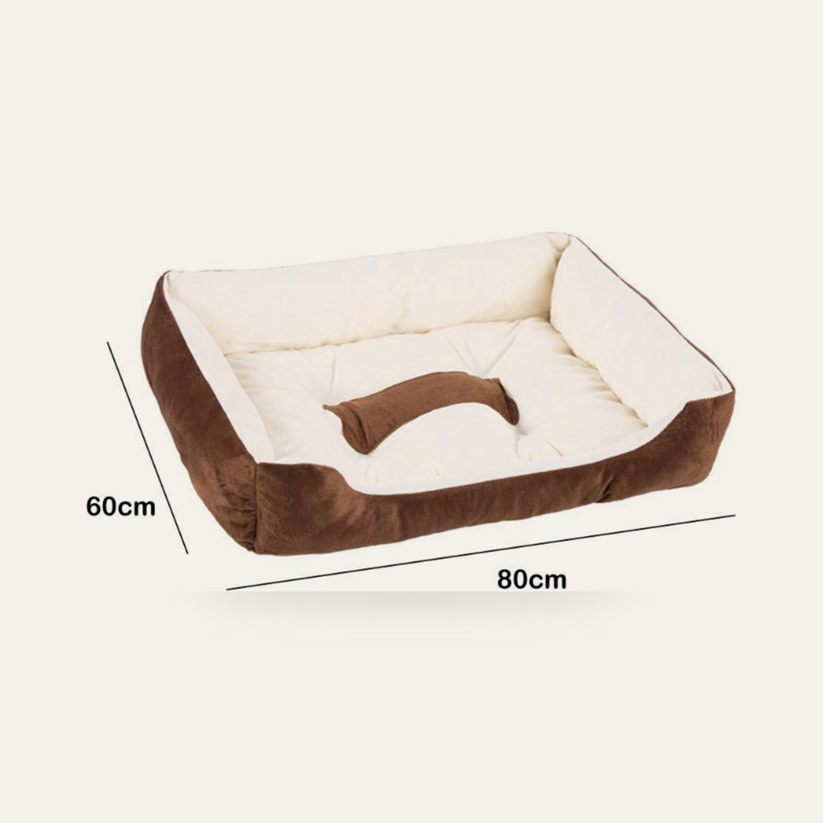 Large warm plush dog and cat bed on a plain studio background